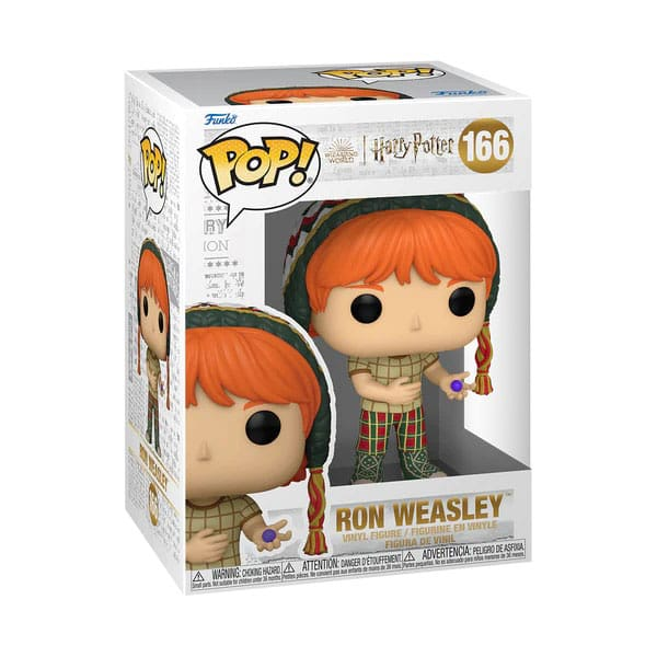Ron Weasley Funko Pop Vinyl-Figur in Originalverpackung mit rotem Haar und Mustermütze.