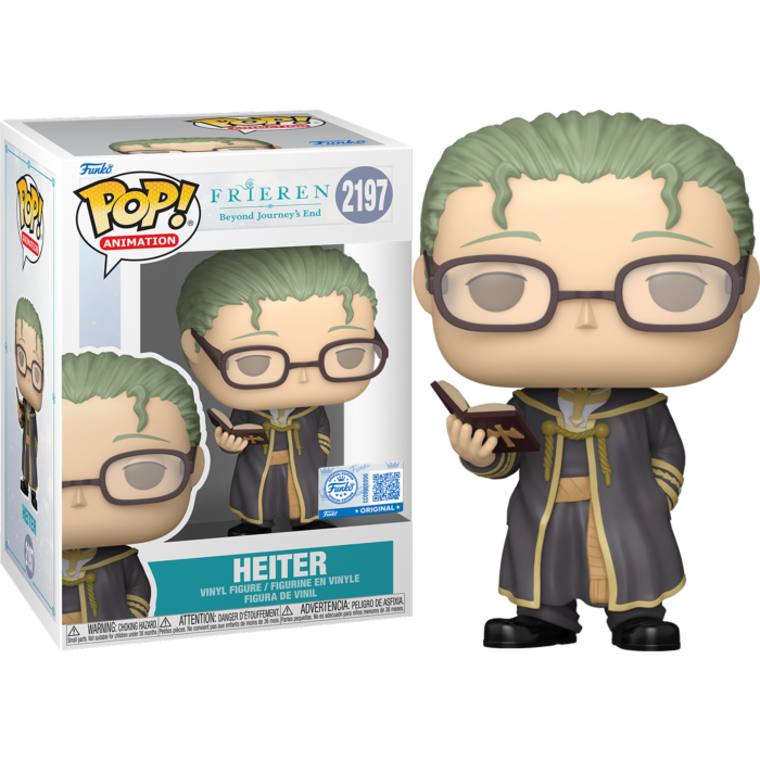 Heiter Funko Pop Figur mit Buch und dazugehöriger Verpackung mit dem Namen und der Nummer 2197.