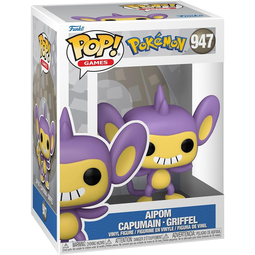 Figure in vinile Funko Pop di Aipom numero 947 in scatola.