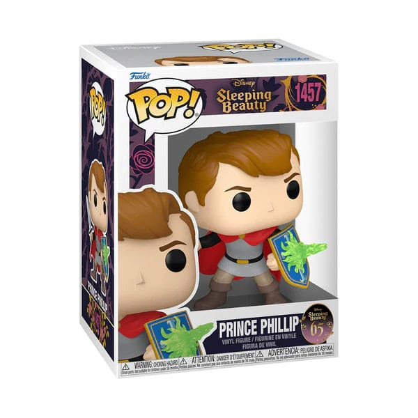 Figura de vinilo Funko Pop de Prince Philip dentro de una caja de coleccionista de Disney Sleeping Beauty.
