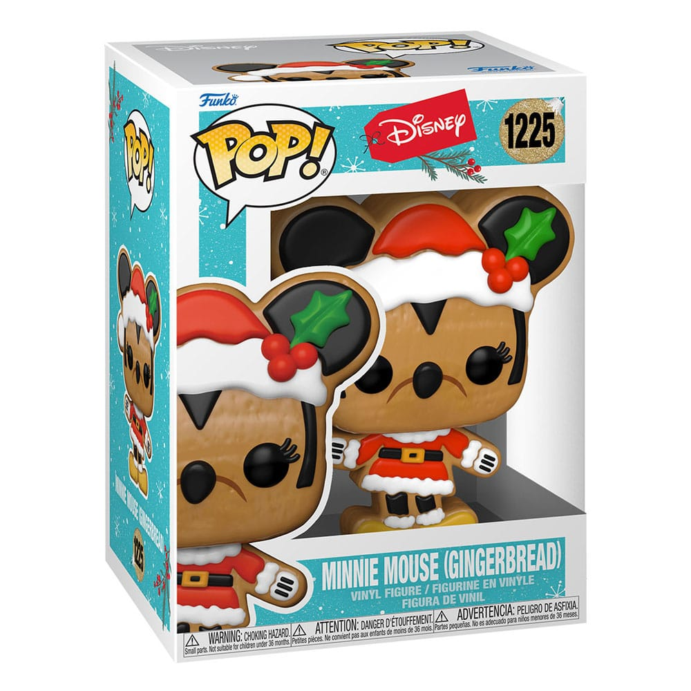 Funko Pop! Disney Minnie Mouse Pan di Zenzero in scatola a tema natalizio numero 1225.