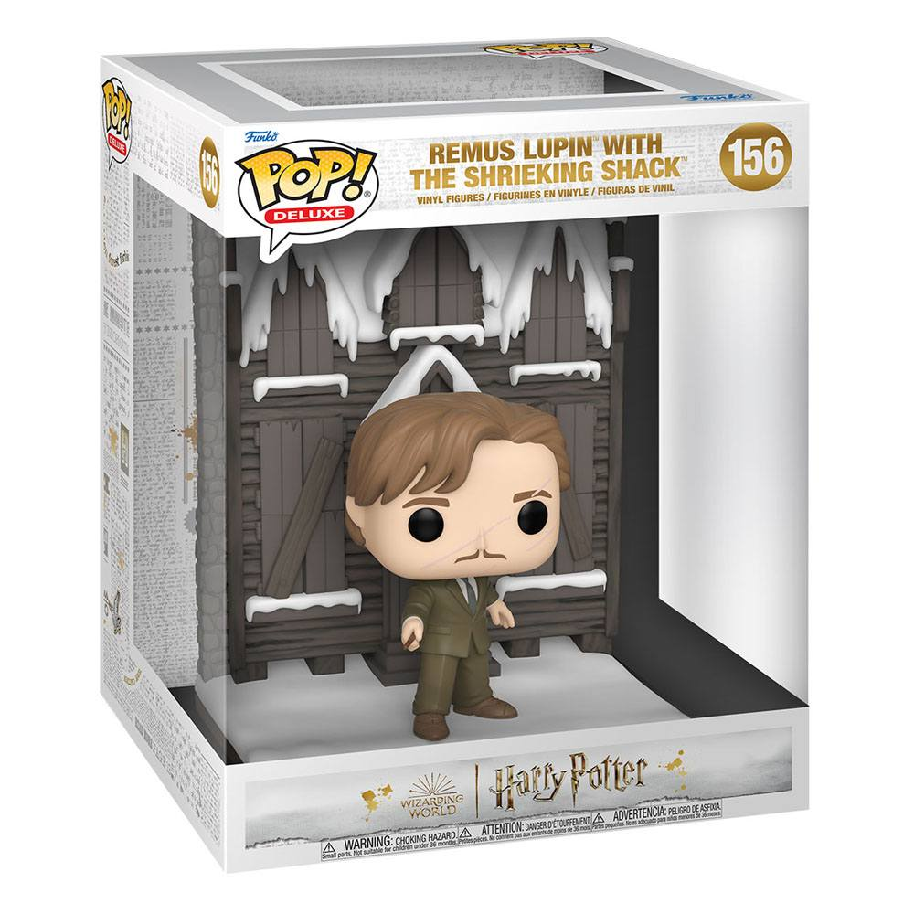 Funko Pop Deluxe Figur von Remus Lupin vor der heulenden Hütte, in ungeöffneter Box.
