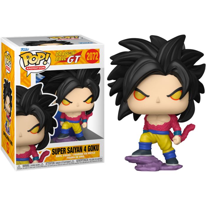 Figura de vinilo Funko Pop de Super Saiyan 4 Goku con caja.