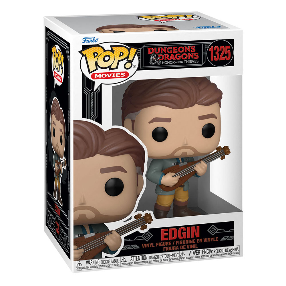 Funko Pop Vinylfigur von Edgin aus Dungeons and Dragons in seiner Verpackung.