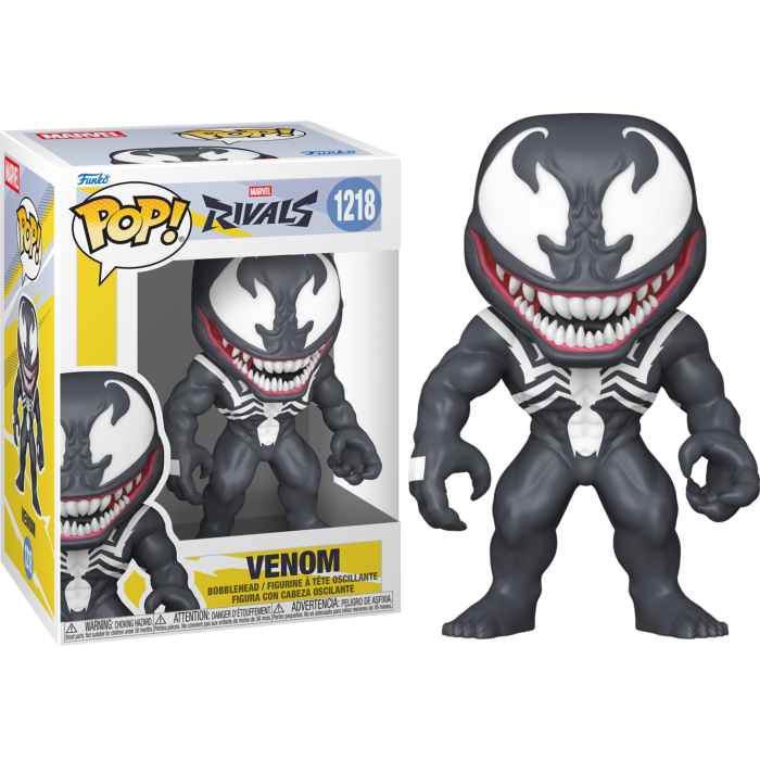Figura de vinilo Venom Funko Pop junto a su caja.