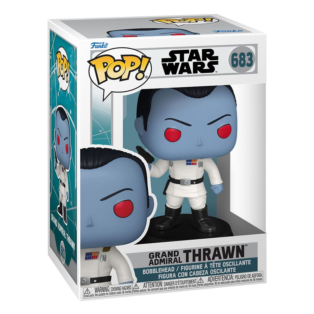 Figura Funko Pop de Star Wars del Gran Almirante Thrawn en su caja original sin abrir.