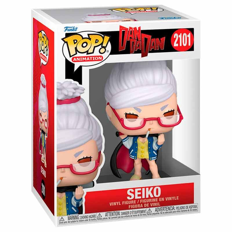 Figura de vinilo Funko Pop Animation Seiko en caja, con cabello gris y gafas rojas.