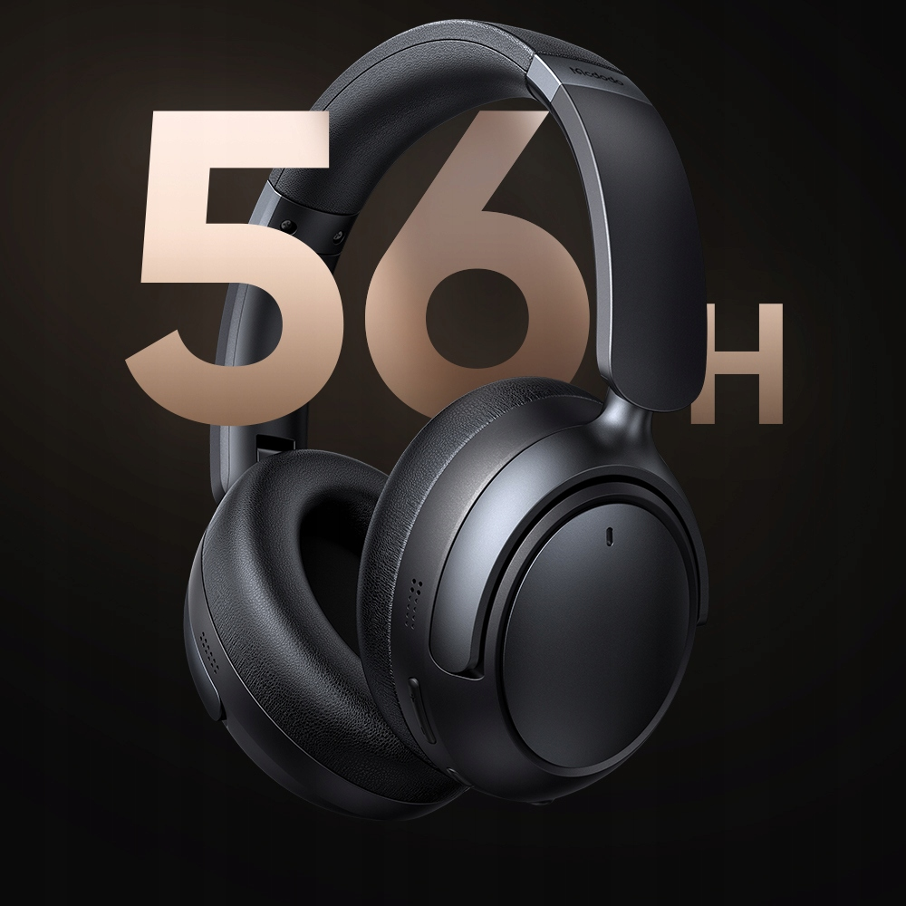 Cuffie over-ear nere su sfondo scuro con il testo dorato 56h.