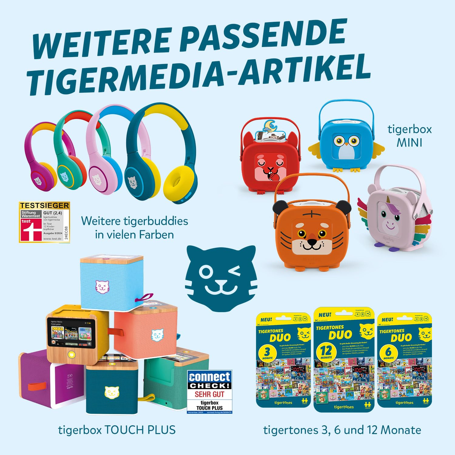 TIGERMEDIA tigerbuddies 1415 Bluetooth per bambini, On-ear Cuffie Bluetooth Rosa / Blu