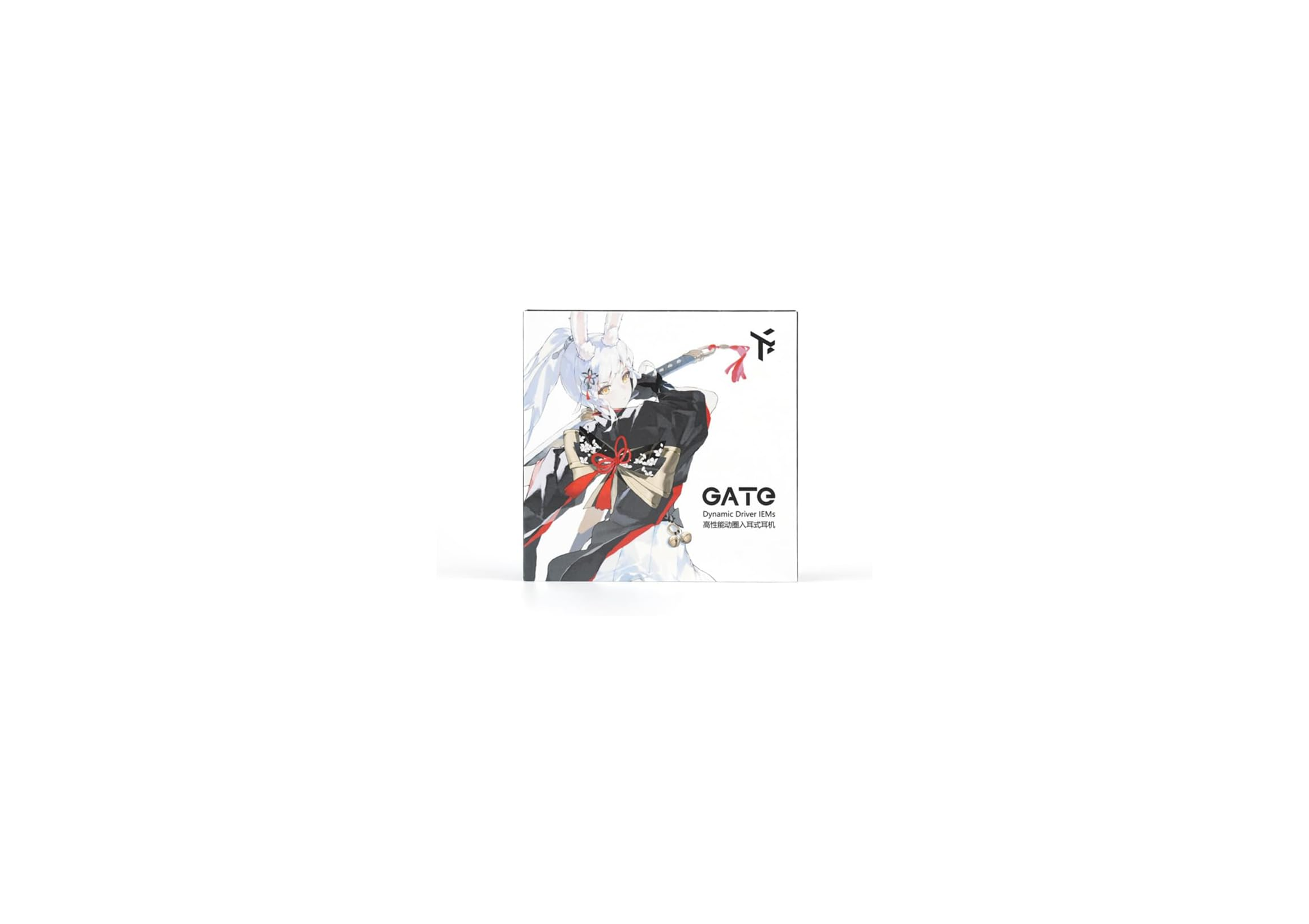 Eine weiße Produktbox mit einer Illustration eines Anime-Charakters und dem Schriftzug GATE.