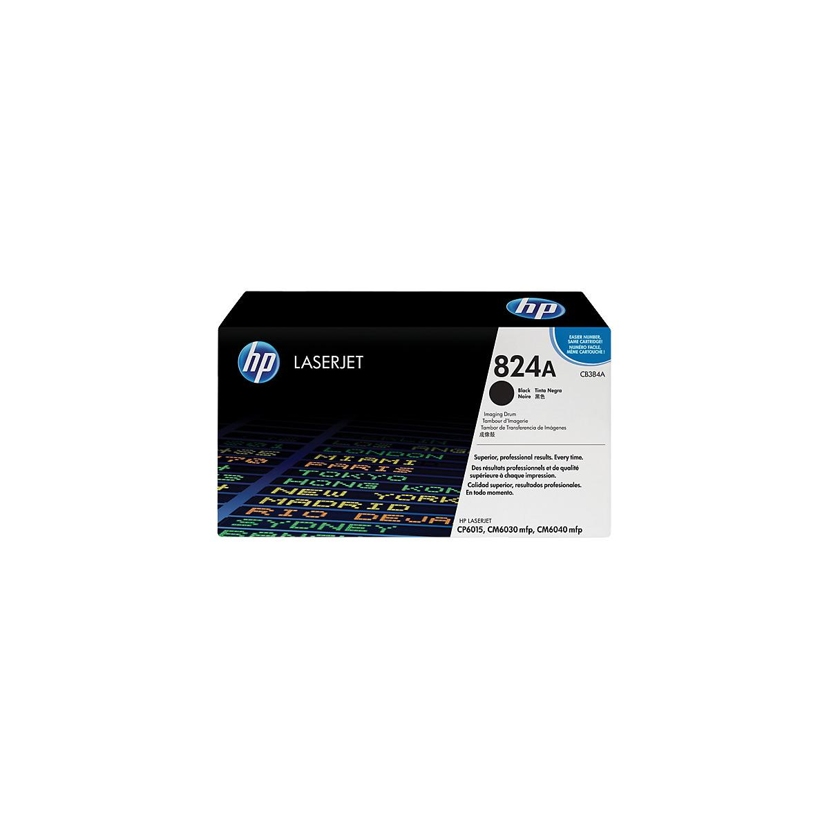 Beyaz arka planda HP LaserJet 824A görüntüleme tamburu kutusu.