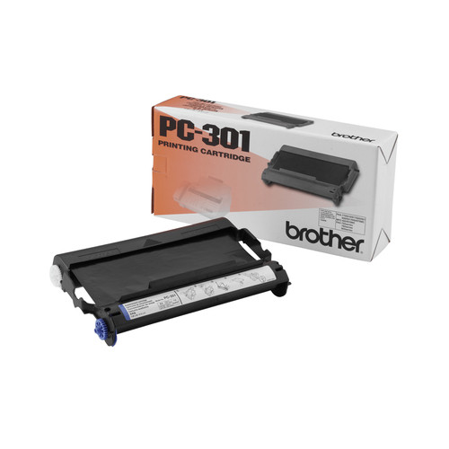 Brother PC-301 Druckerpatrone mit Originalverpackung auf weißem Hintergrund.