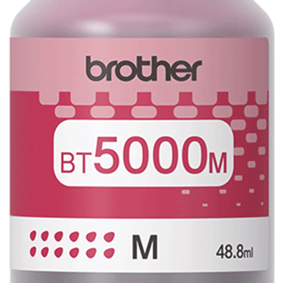 Flacone d'inchiostro magenta Brother BT5000M da 48.8ml.