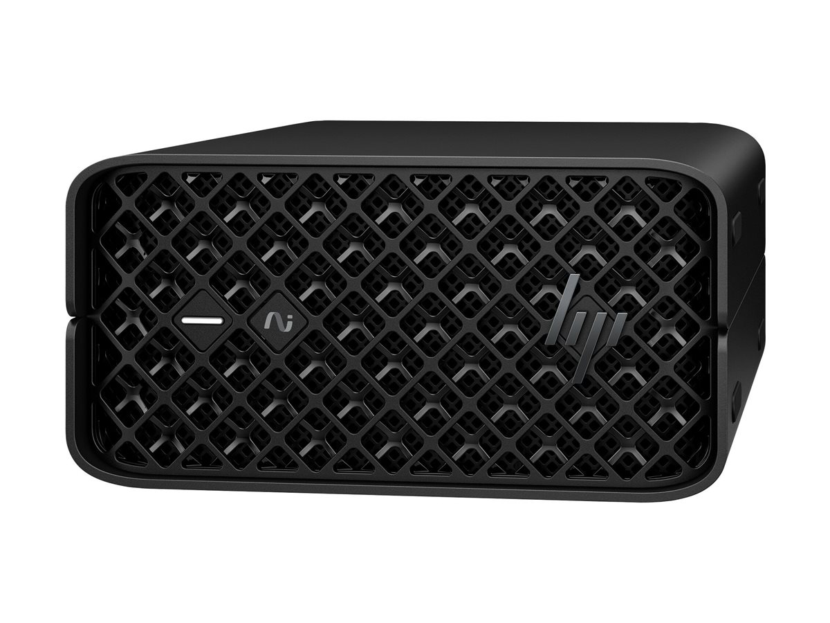 Black electronic device with a diamond-pattern front, power button, and logo on a white background.
