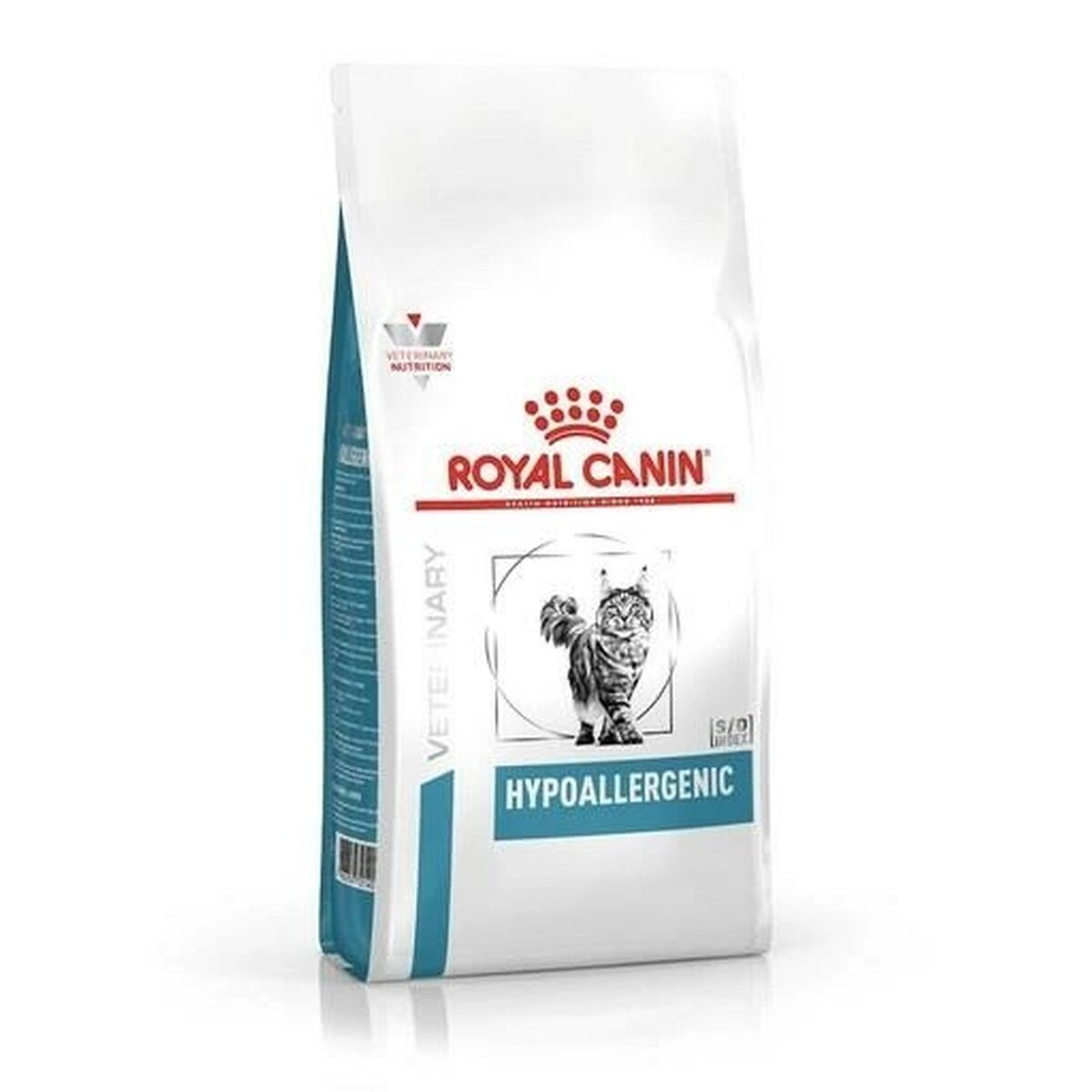Biały worek karmy dla kotów Royal Canin Hypoallergenic z wizerunkiem kota.