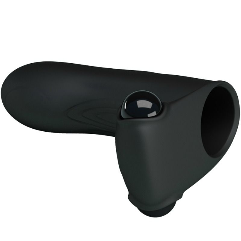 Ein matt schwarzes, ergonomisches Objekt mit glattem Körper und einer glänzenden schwarzen Kugel nahe der Öffnung.