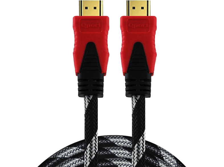 QPORT Q-HDMI153 HDMI 2.0 V Altın Uçlu 15 m HDMI Kablo Siyah