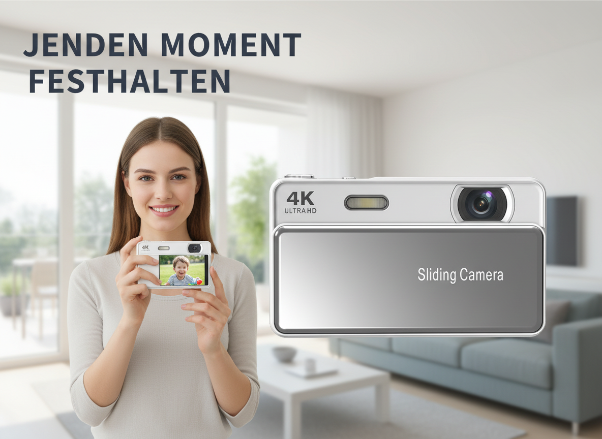 SYNTEK 4K Ultra HD 16X Autofokus Kompaktkamera Weiß