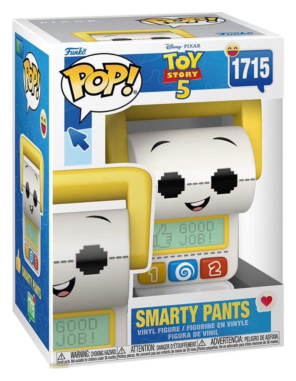 Funko Pop! Figur von Smarty Pants aus Toy Story 5 in einer Verpackung mit gelben und weißen Details.