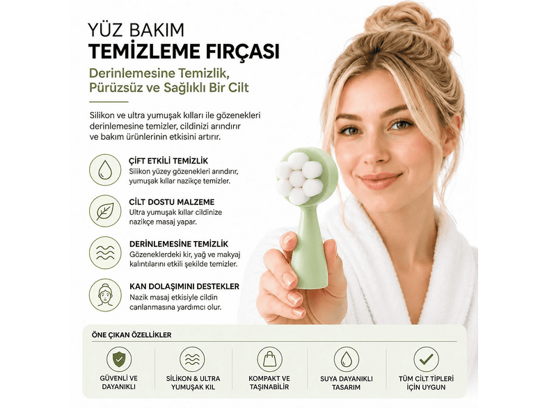 MUITOMAS Yeşil Yüz Temizleme Fırçası Yeşil