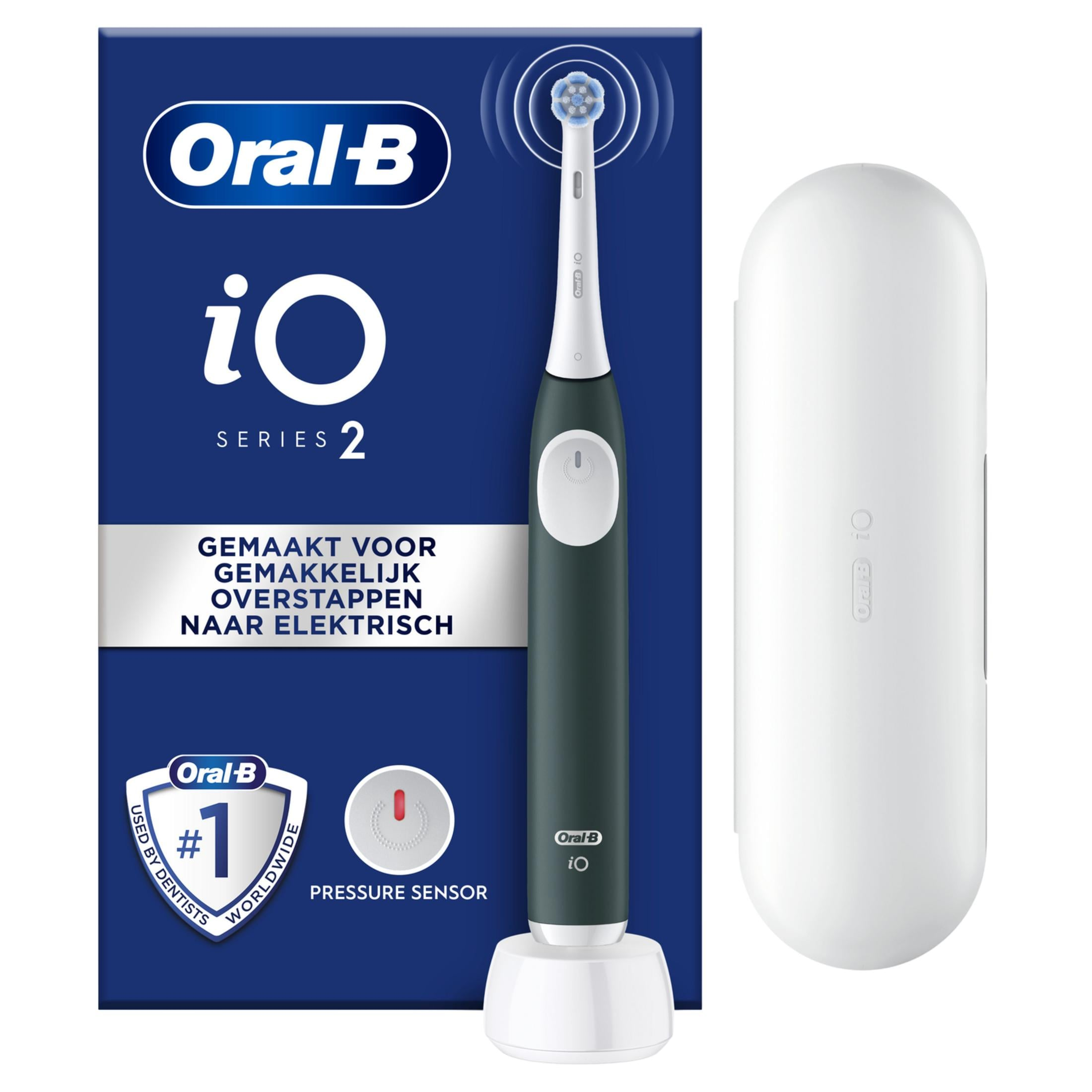 Cepillo eléctrico - ORAL-B iO 2 + Estuche de viaje, Forest Green