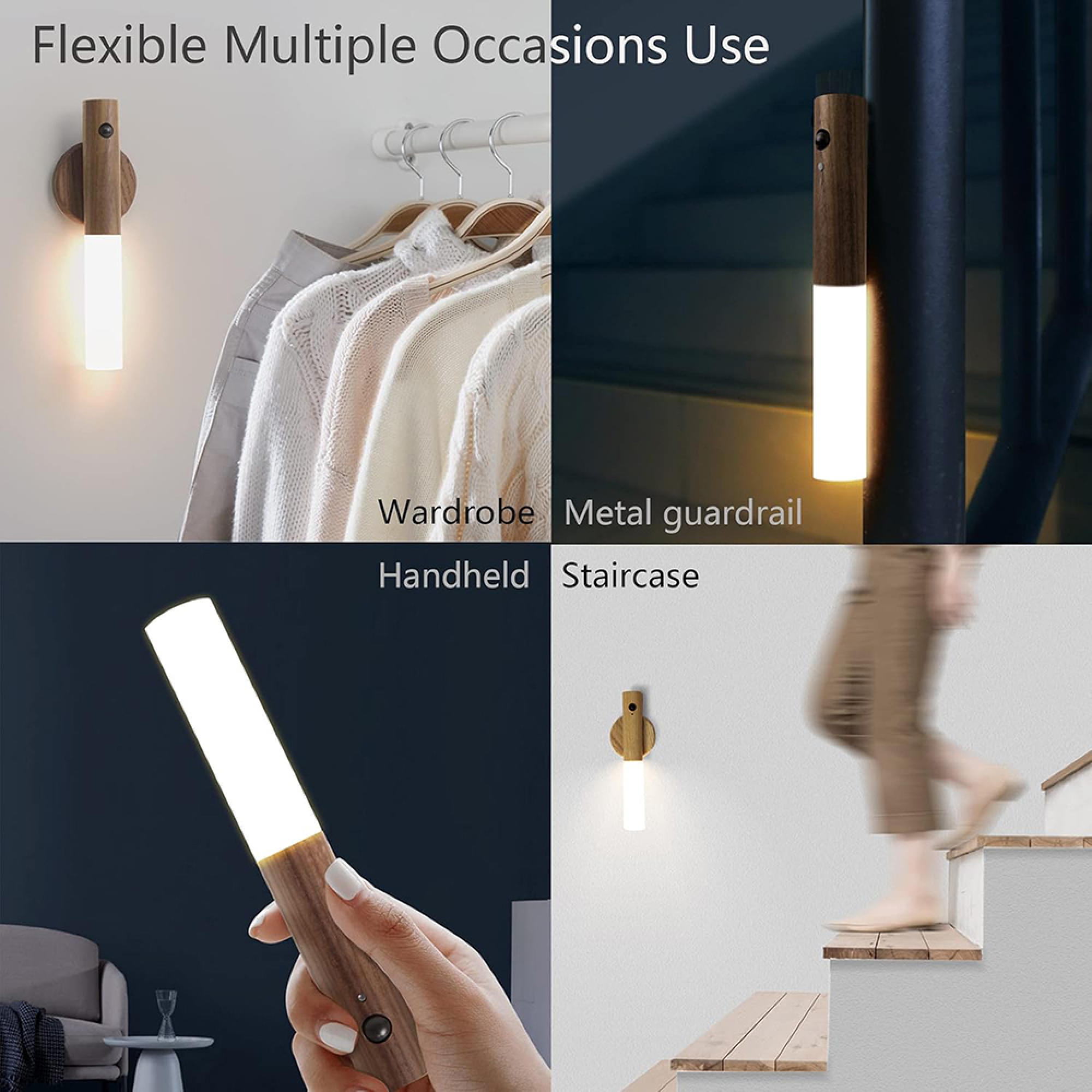 TRUYUETY 3-in-1 Magnet USB Aufladbar Bewegung LED-Wandleuchte