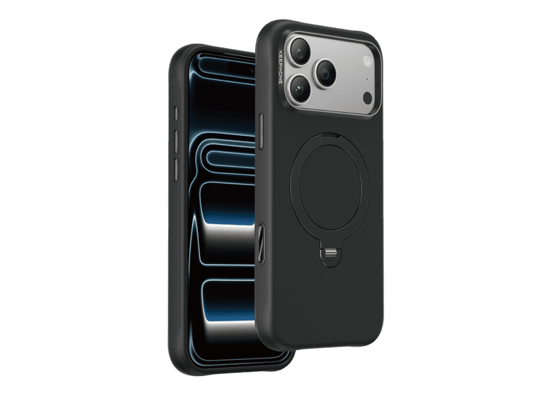 KEEPHONE Apple iPhone 18 Pro Max Uyumlu Rovana Standlı Magsafe Kapak Telefon Kılıfı Siyah