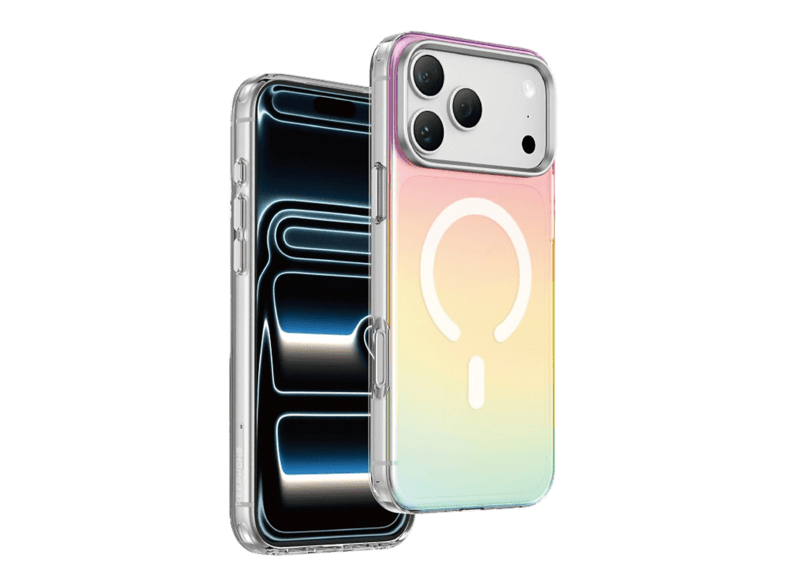 KEEPHONE Apple iPhone 18 Pro Max Uyumlu Rainbow Magsafe Kapak Telefon Kılıfı Gümüş