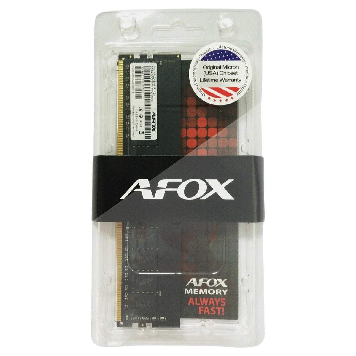 Modul pamieci RAM AFOX w oryginalnym opakowaniu z naklejka gwarancyjna.