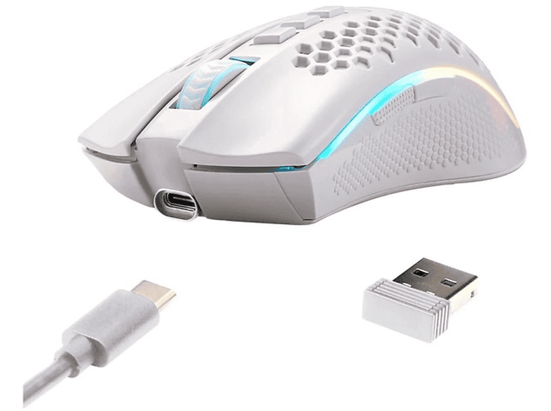 REDRAGON Gamer Storm Pro M808W-KS ,Petek Şekli,2.4ghz,16000DPI Kablosuz Oyuncu Mouse Beyaz