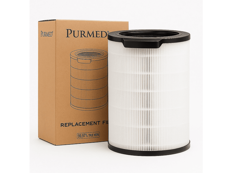 PURMED Bosch Air 6000 Hava Temizleyici Uyumlu Hepa + Karbon Hava Temizleyici Filtresi Beyaz