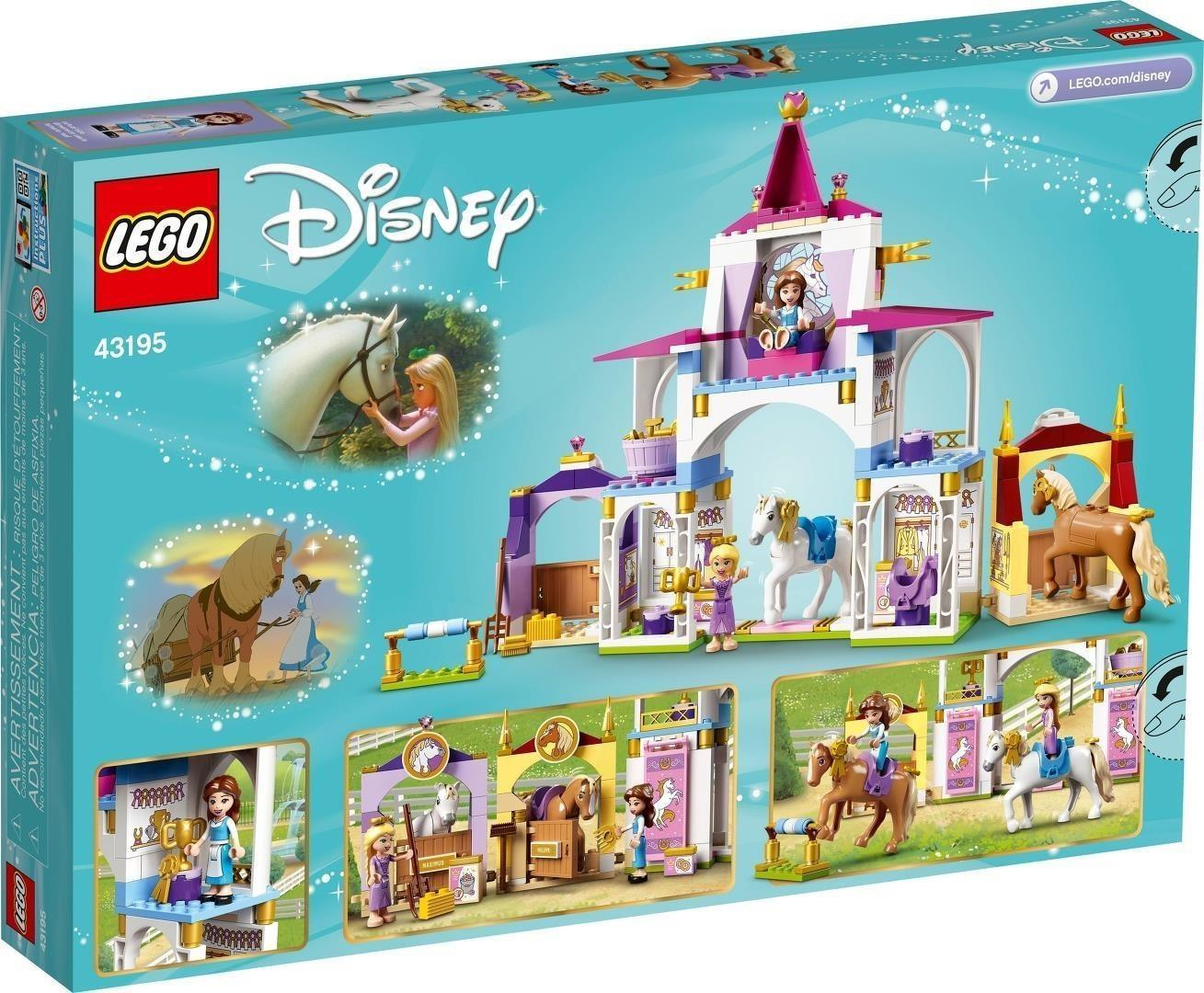 Lego Disney Schloss-Set mit Pferden und Figuren in britischer Verpackung.