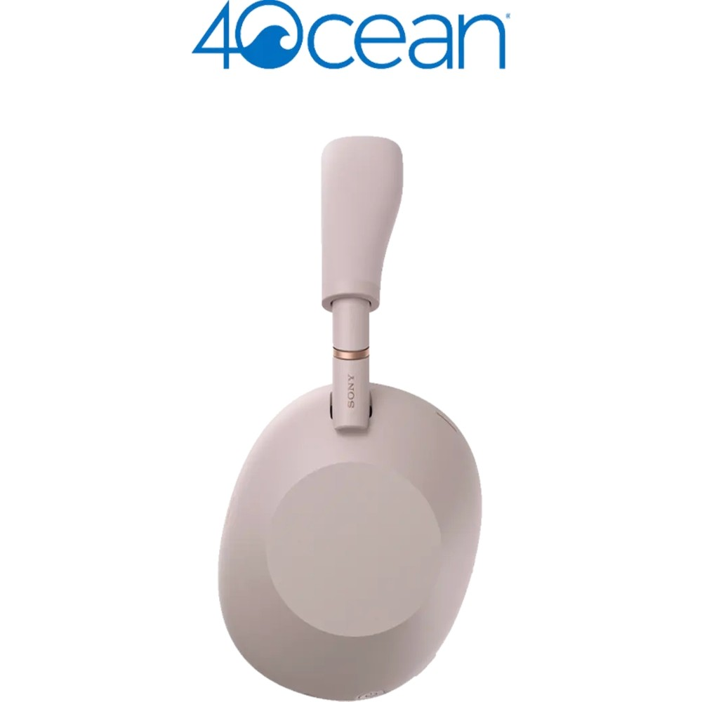 Cuffie Sony rosa su sfondo bianco con logo 4ocean.