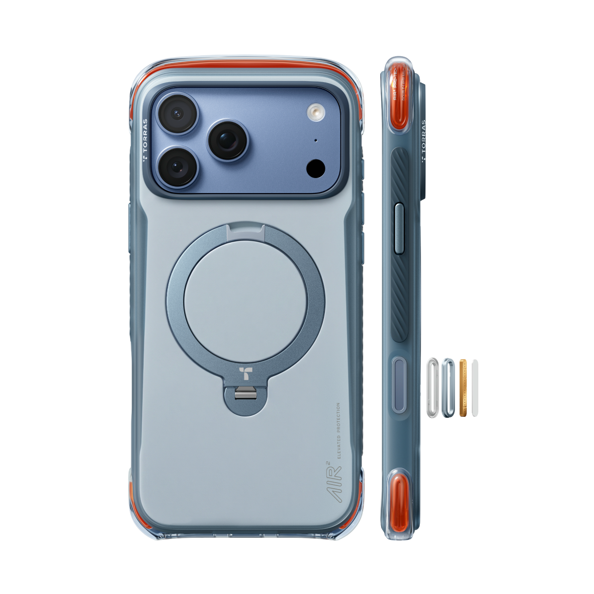 TORRAS iPhone 18 Pro Max Uyumlu Ostand Q3 Air Pro Standlı Magsafe Kapak Telefon Kılıfı Mavi