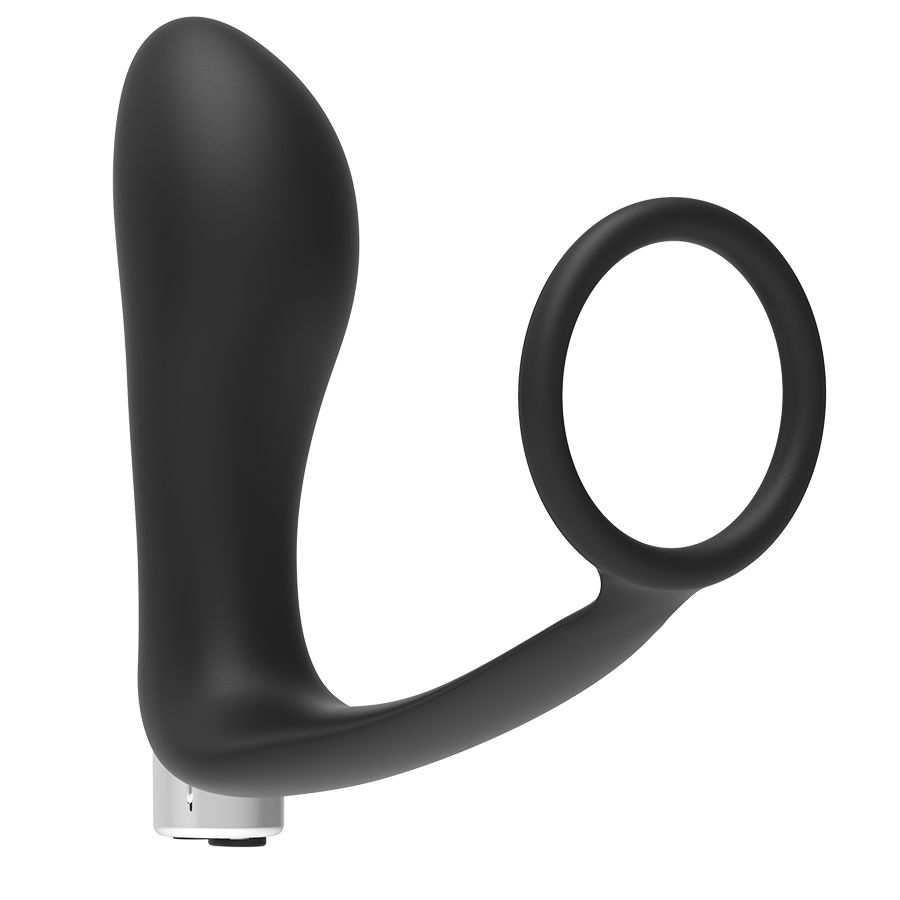 Accesorio de estilo negro en forma de Y con superficie lisa y anillo integrado sobre fondo blanco.