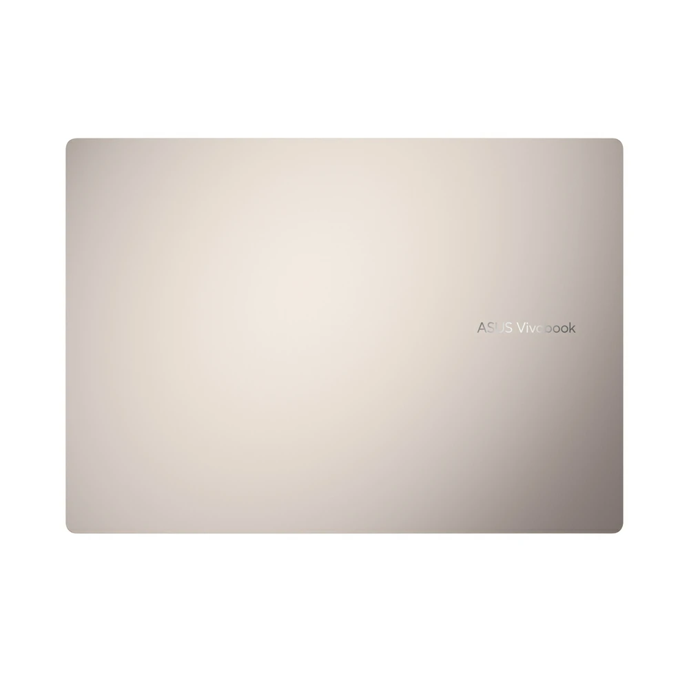 Laptop ASUS Vivobook argento chiuso su sfondo bianco con il logo del marchio sul coperchio.