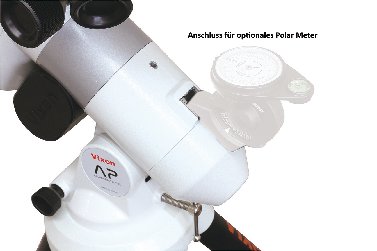 Diagrama que muestra la conexión para el medidor polar opcional en una montura Vixen Advanced Polaris.