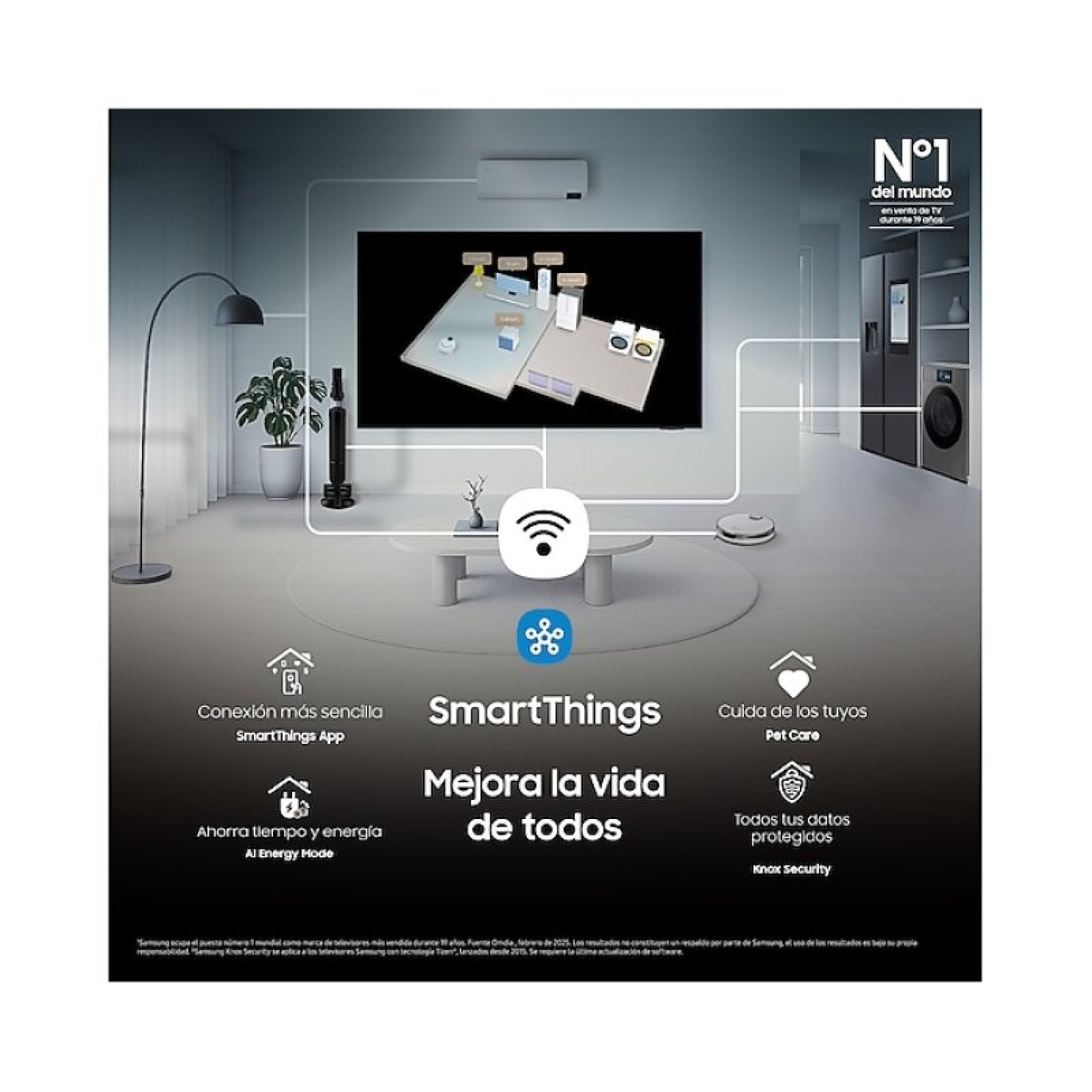 L'app SmartThings collega gli elettrodomestici in un soggiorno.