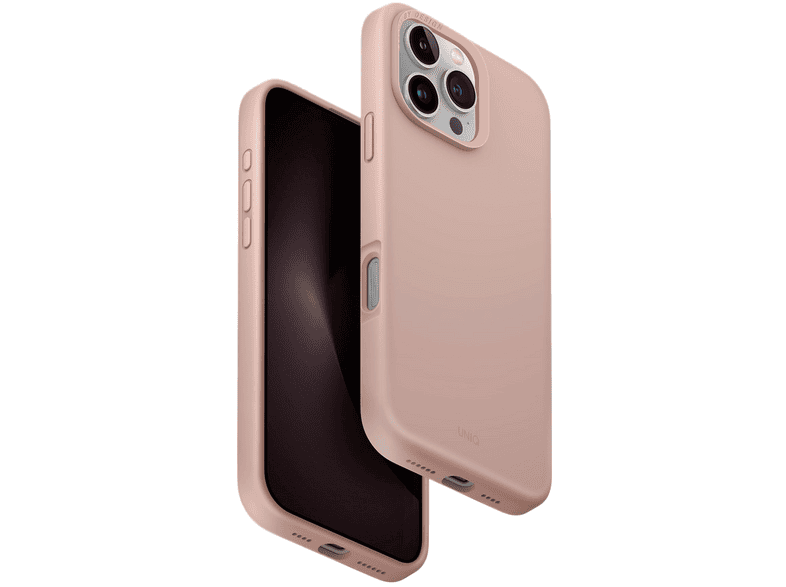 UNIQ iPhone 16 Pro Max Uyumlu Lino Hue Magsafe Kapak Telefon Kılıfı Pembe