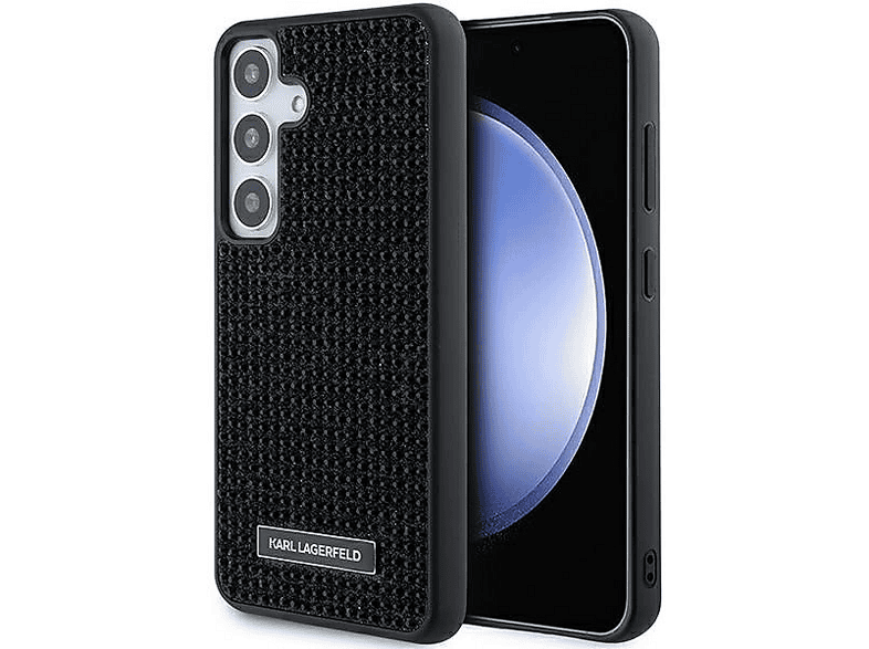KARL LAGERFELD Galaxy S24 Uyumlu Karl Lagerfeld Taşlı Metal Logo Lisanslı Kapak Telefon Kılıfı Siyah