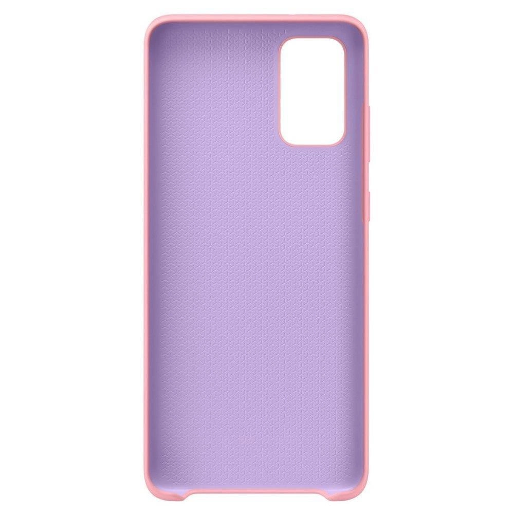 Una custodia per smartphone rosa e viola con apertura per fotocamera.