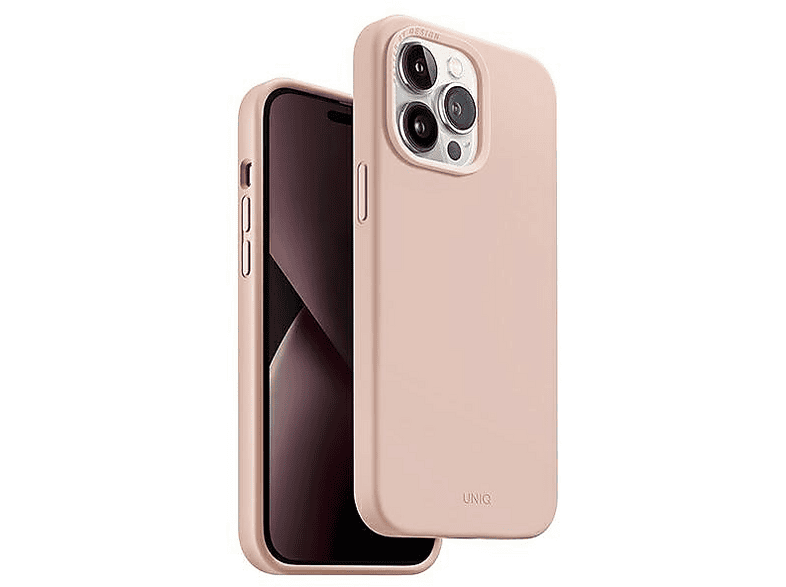 UNIQ iPhone 14 Pro Max Uyumlu Lino Silikon Kapak Telefon Kılıfı Pembe