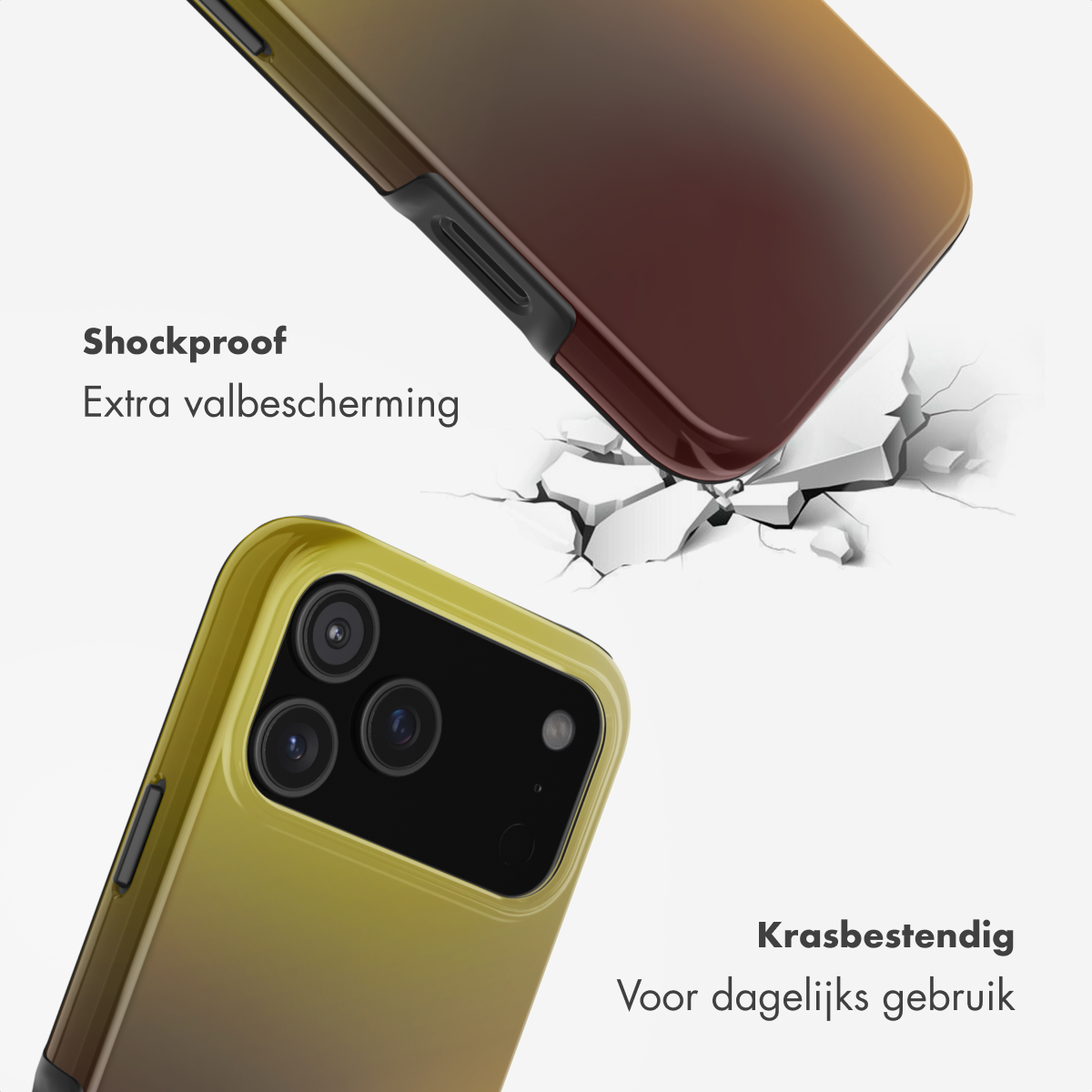 Verloop telefoonhoesje met val- en krasbestendigheid voor dagelijks gebruik.