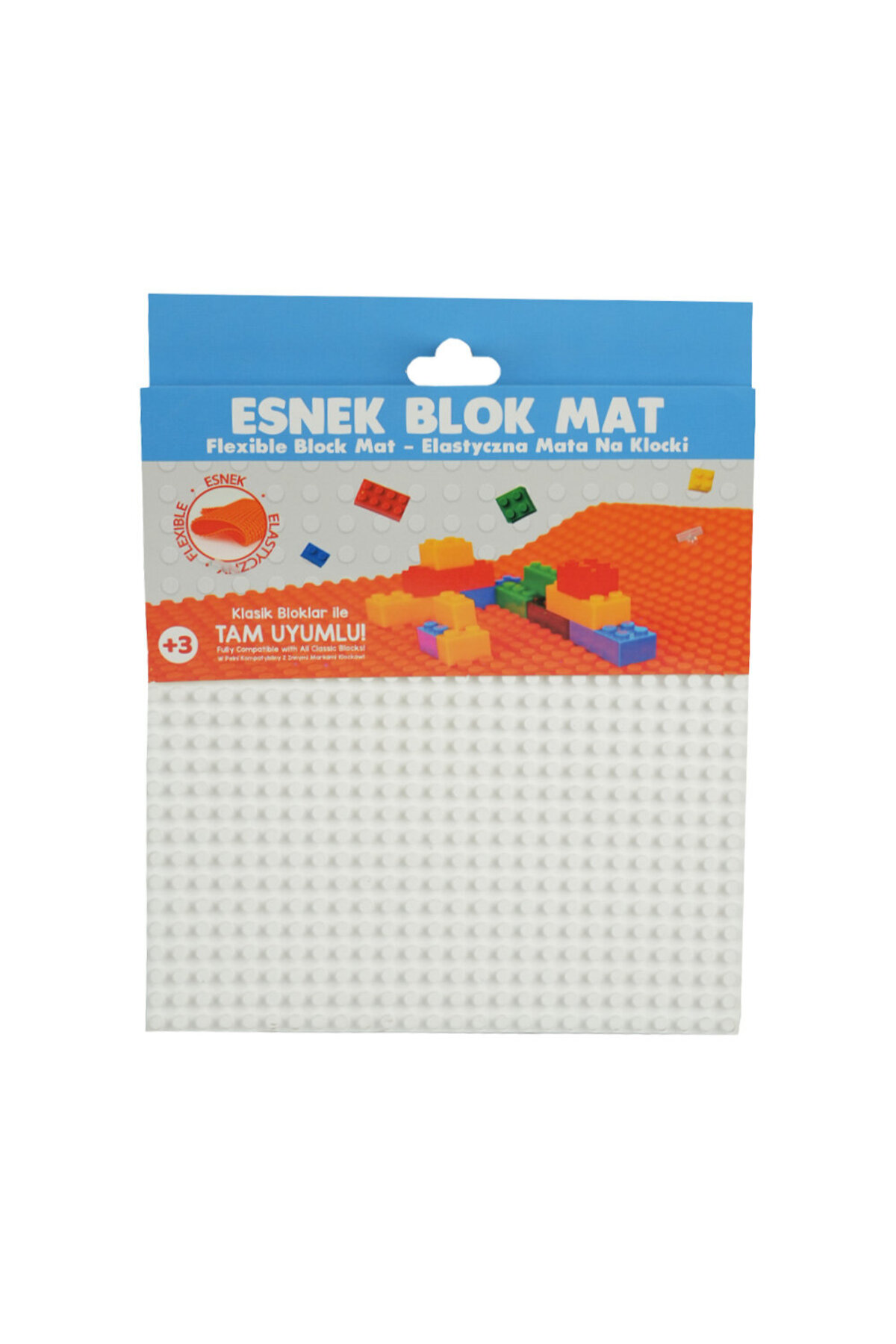Renkli yapı bloklarına sahip esnek blok mat ambalajı.