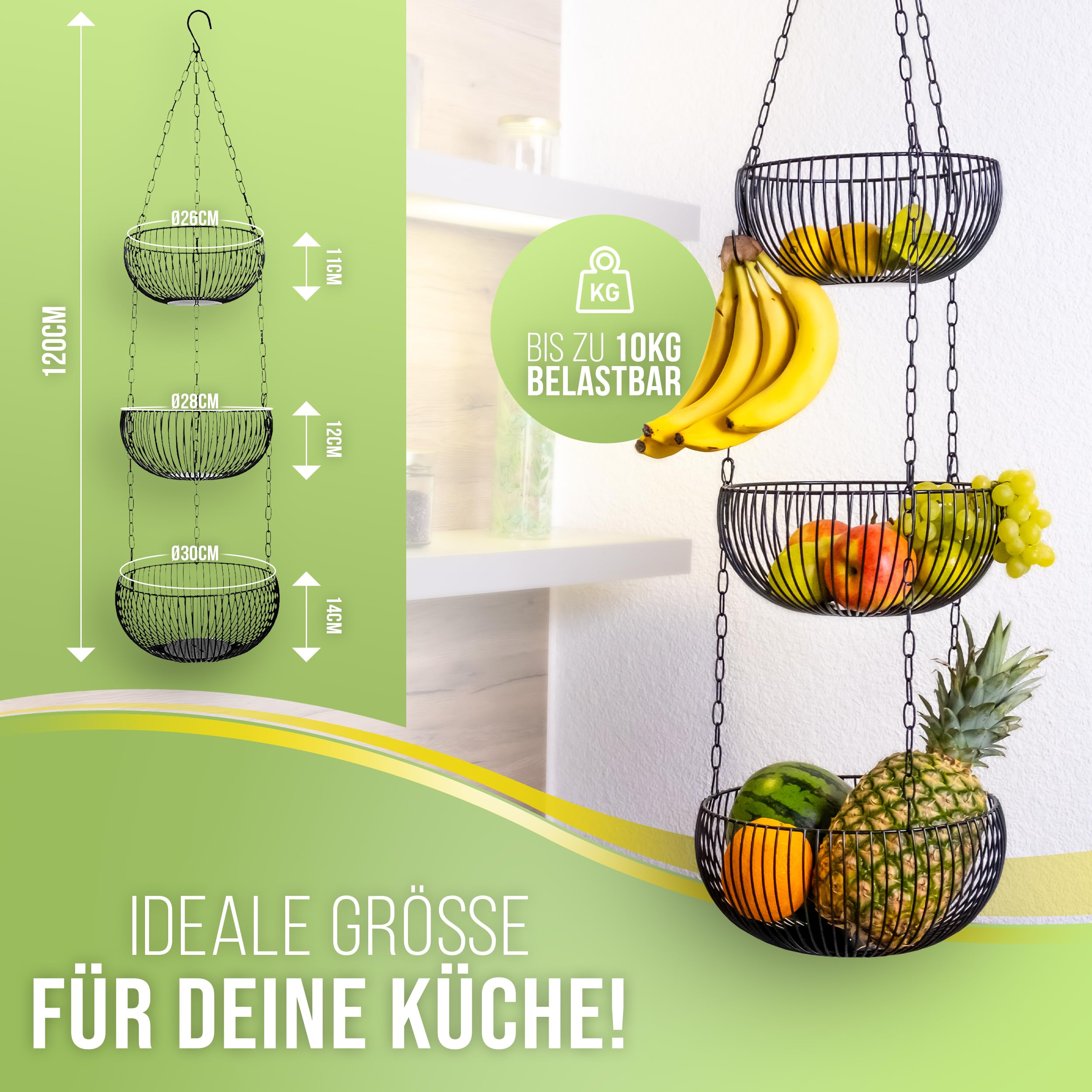 BS Hängend mit Kettensystem Obstkorb