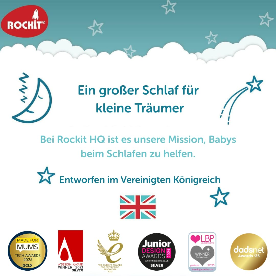 Image promotionnelle Rockit avec thème de sommeil, drapeau du RU et prix.