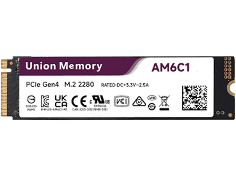 UNION MEMORY AM6C1 2280 PCIe Gen4x4 NVMe M.2 512 GB SSD