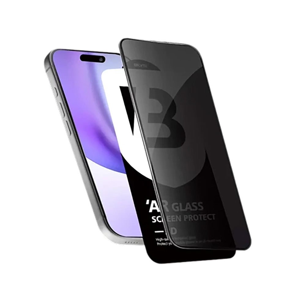 Kısmen kaldırılmış koyu renkli gizlilik ekran koruyuculu akıllı telefon.