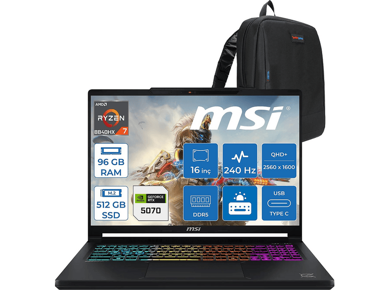 MSI Crosshair A16 Hx E8WGXK-058XTRY ZW058XTRYF41 AMD Ryzen 7