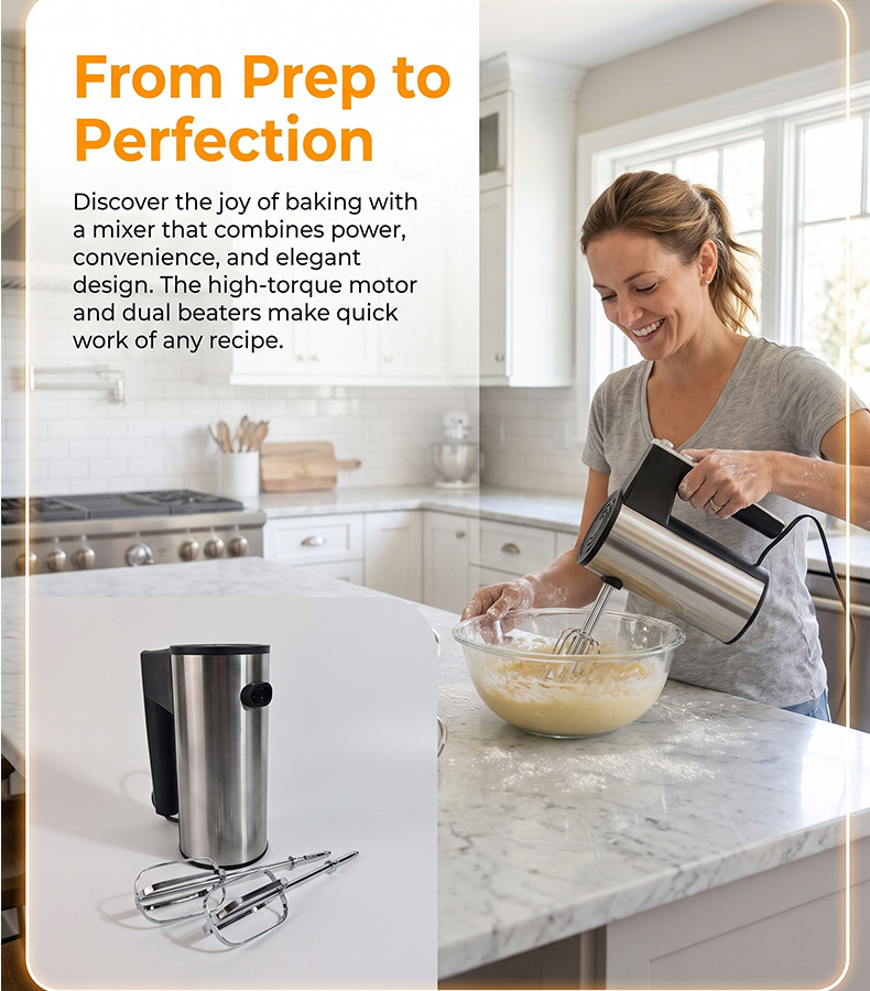 ALLGOODSBRAND 5 Geschwindigkeitsstufen und Turbofunktion Handmixer Schwarz (200 Watt)